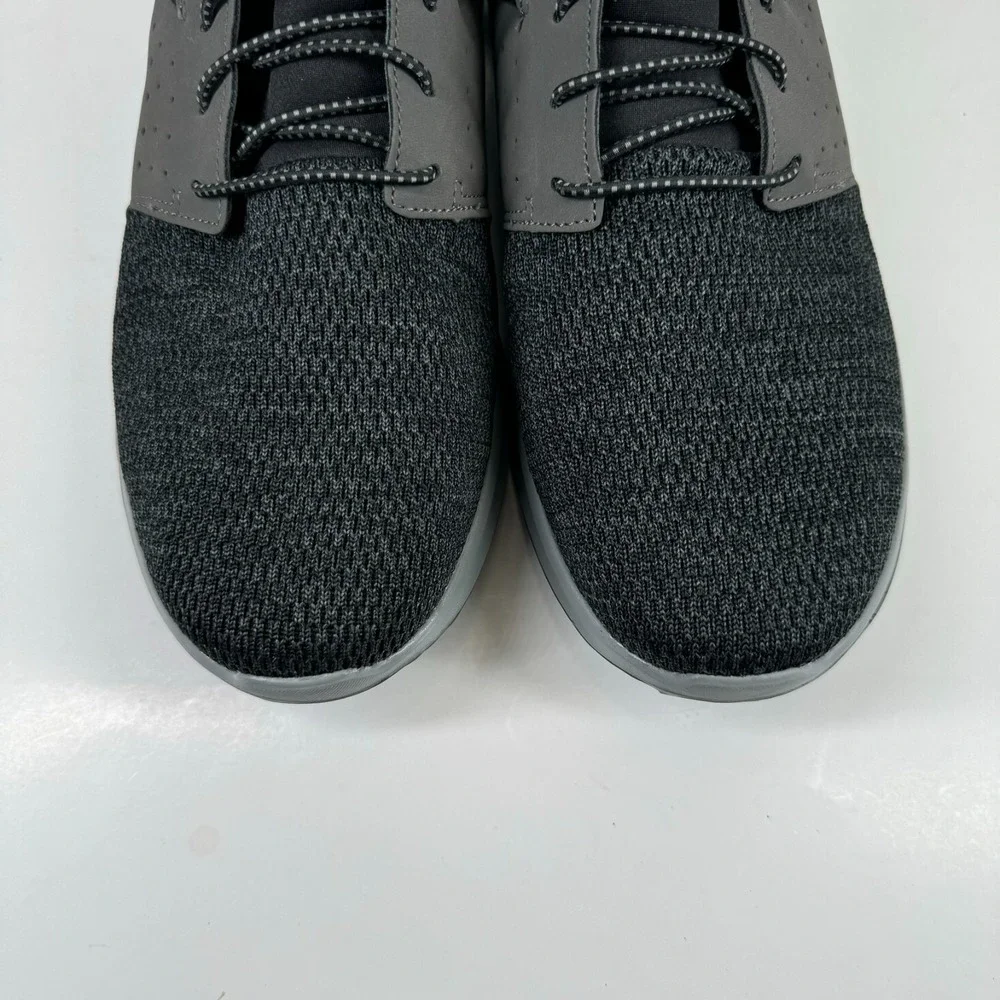 Skechers Delson Camben Men's US 11 Wide Black/Gray Knit Slip-On Sneaker 65474W